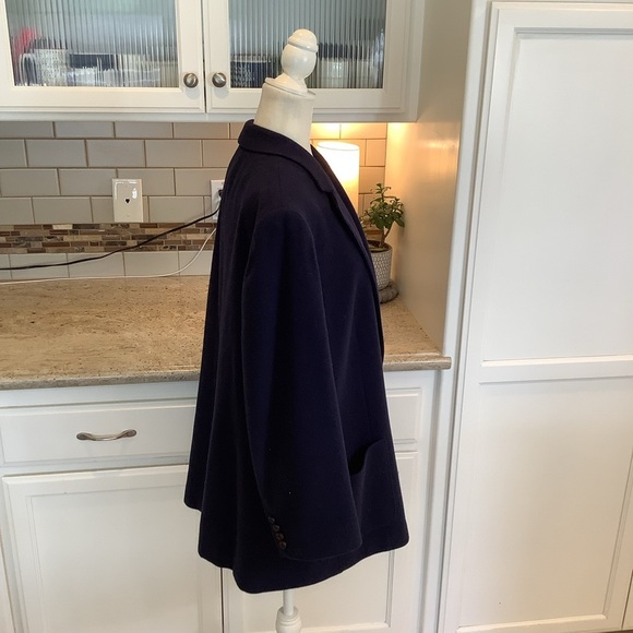 Ralph Lauren Navy Blue Wool & Cashmere Coat Size 20W - Picture 5 of 7